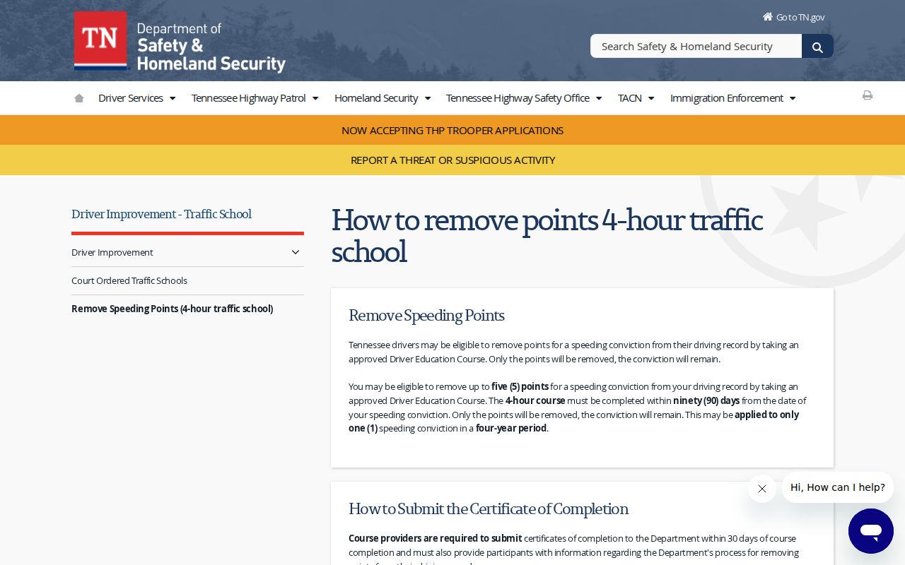 Mosheim court docket traffic-school approval source