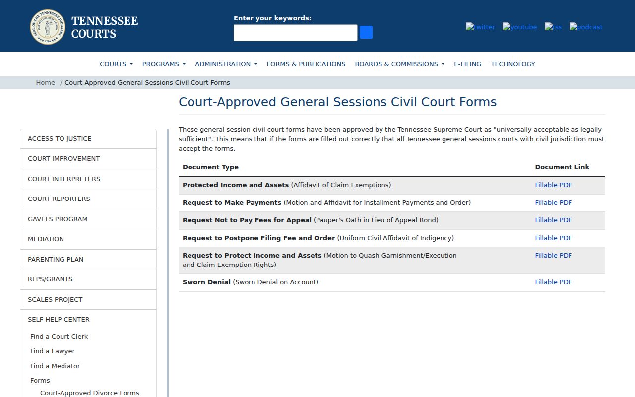 Greene County criminal docket General Sessions forms resource