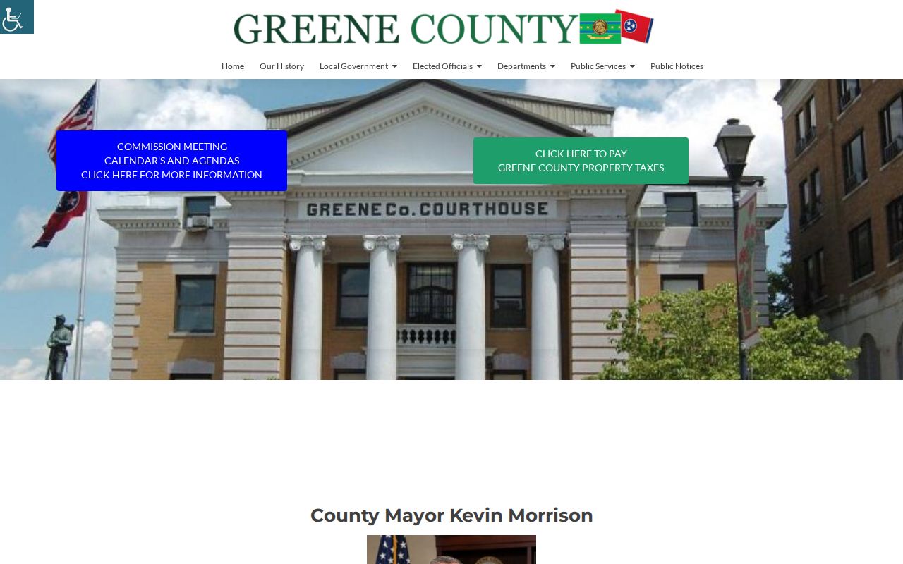 Greene County court docket official county access page