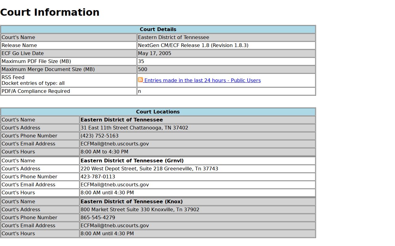 Greene County traffic court records contrasted with federal CM ECF information